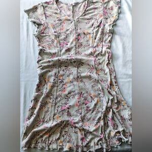 ‼️5 items for $8‼️love, Fire Floral Casual Dress - Green, Pink, Yellow, Brown